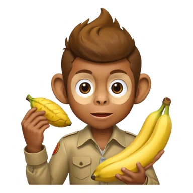Monkey boy with banana and fried chicken sticker