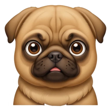 Make a brownish golden pug sticker