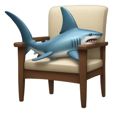 Shark chilling on a chair sticker