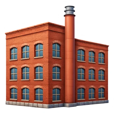 wide old factory made of bricks without pipes sticker