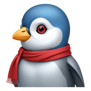 I am JLGX, a robotic blue penguin with blue fur and black eyes, I have a yellow knob on the back of my head I have a grey chest and a red scarf, I love hot cocoa and winter, I also am really nice and love hugs but when it comes to battle I get laser eyes and my eyes turn red so if you want to fight I’d recommend not to* sticker