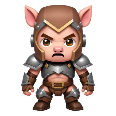 angry Minecraft baby Piglin in leather armor sticker