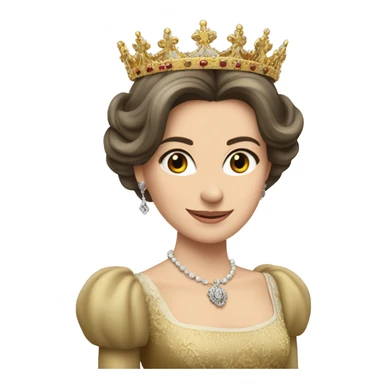 reina letizia con su corona de reina, pelo negro sticker