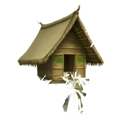 thai hut cannabis leaf roof on a cannabis tree sticker