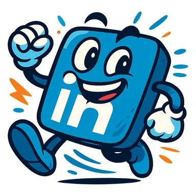 animated LinkedIn logo, vibrant colors, dynamic motion, modern style sticker