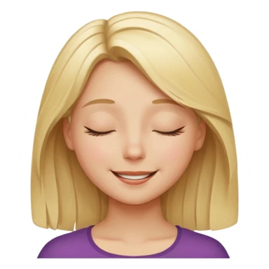 Happy blonde girl with eyes closed sticker
