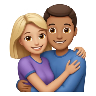 public display of affection, couple hugging sticker