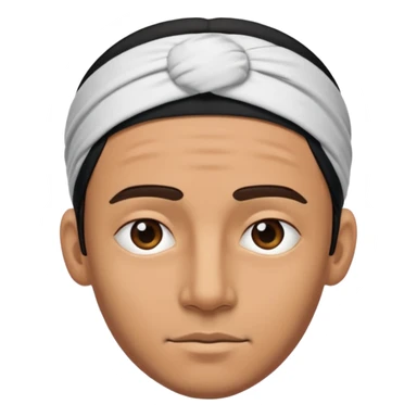 necesito la cara de un hombre con una vincha de color negro en la frente. la vincha tiene que ser angosta y tiene que estar en la frente del hombre, arriba de los ojos y abajo del pelo. sticker