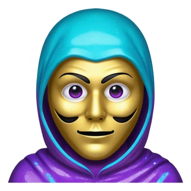 Glitter Purple and Cian police with ghostface mask sticker