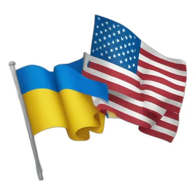 Ukraine and USA flags sticker