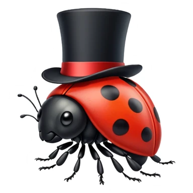 Ladybug wearing a top hat sticker