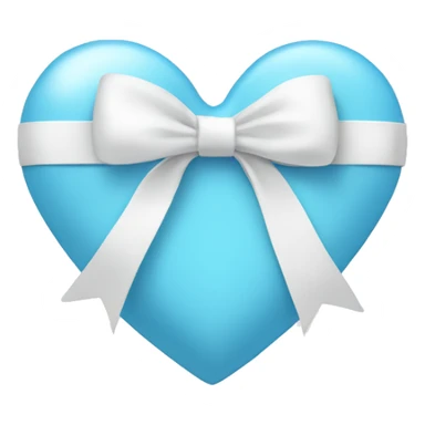 A light blue heart with a white bow ribbon  sticker