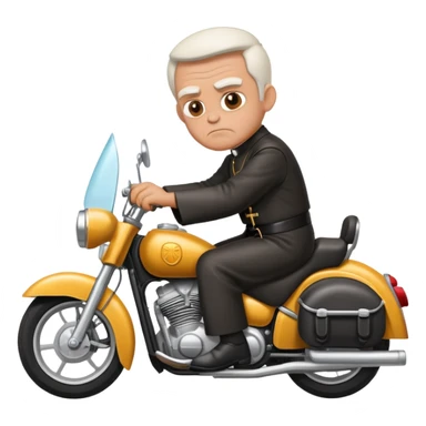 grumpy cool priest on motorbike sticker