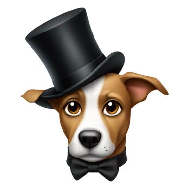 Dog with a top hat sticker