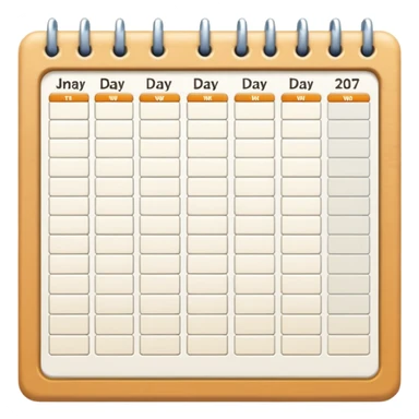 Calendar with 7 days per week sticker