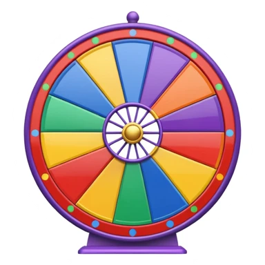 can you make me a prize wheel with the colors red, yellow, green, blue, orange, purple and make sure the colors are seperated and symetrical sticker