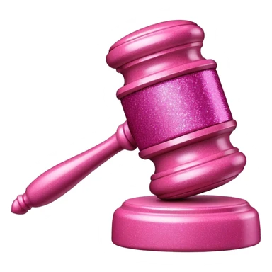 pink glitter gavel sticker