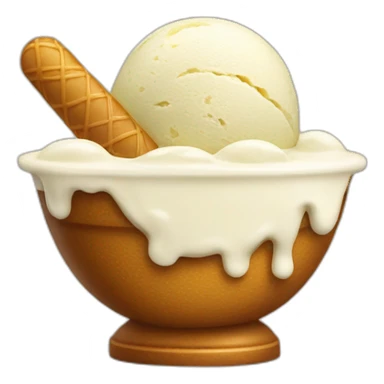 Scoops of ice cream in a dessert bowl sticker