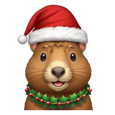 Capybara con gorrito de navidad sticker