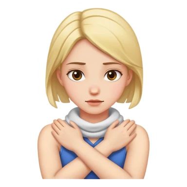 grabbing my neck cross armed girl sticker