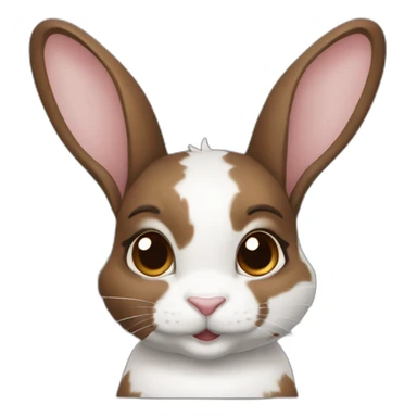 Harlequin rabbit breed dark and light brown with brown ears sticker