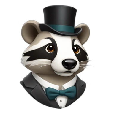 a badger with a monocle and doing statistics  sticker