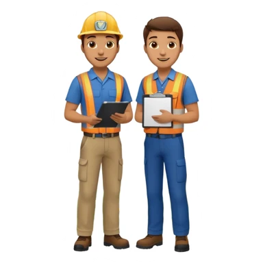 Landscaping company employee talking to his client, full body sticker