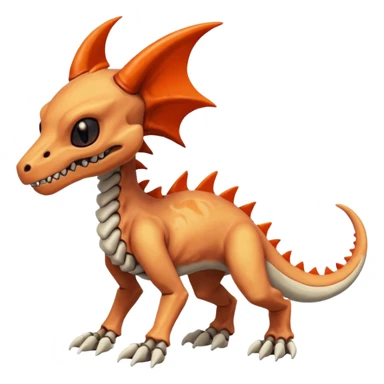 Skeletal Cubone-Salandit-Marowak-Poochyena-Litten-Fakémon-hybrid-creature (full body), 4 legs sticker