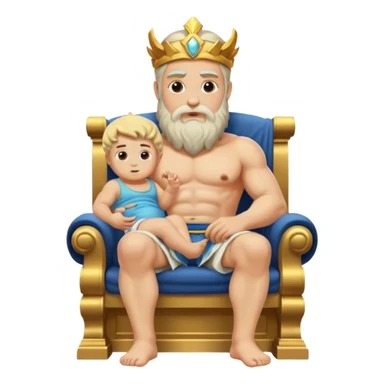 zeus with toddler sitting on thigh sticker