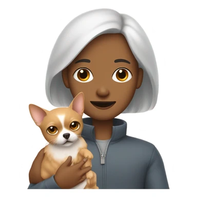 White, bald man holding a grey, small sphinx cat and woman with dark, straight hair holding orange, fluffy Pomeranian dog sticker
