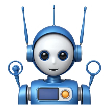 tête de robot cosmonaute bleu marine et blanc avec une antenne sticker
