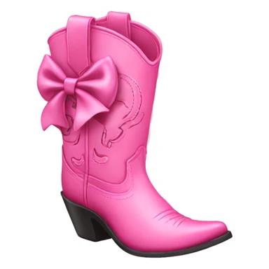 Coquette pink cowboy boot with bow sticker