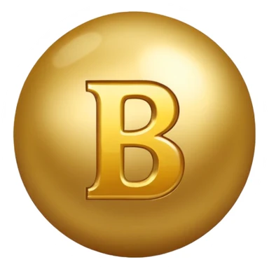 Create a golden ball emote using the initials B, E. From Belle Essence (name of a clothing shop) sticker