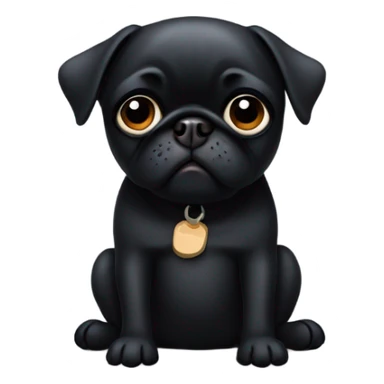 Black pug  and the words  “I’m sorry” sticker