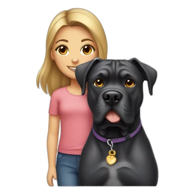 Girl with dog cane corso sticker