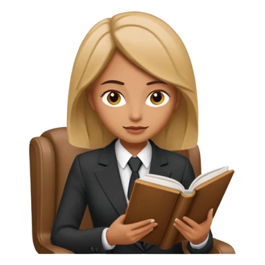 woman reading in suit sticker