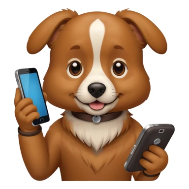 Pies z telefonem sticker