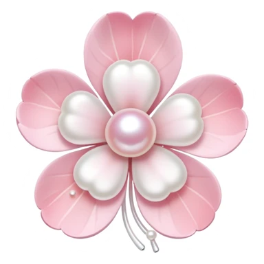 light pastel sakura flower with pearl beade sticker