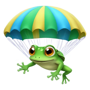 Frog parachuting sticker