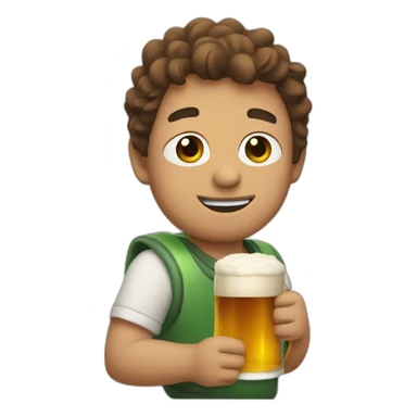 Lorenzo with a beer sticker