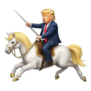 Donald trump riding a unicorn  sticker