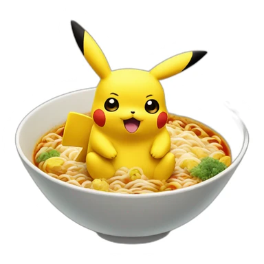 pikachu on ramen sticker