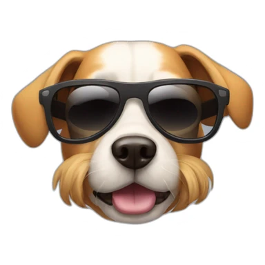 strange dog with sunglass sticker