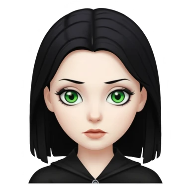 Goth white gf with green eyes and black hair sticker