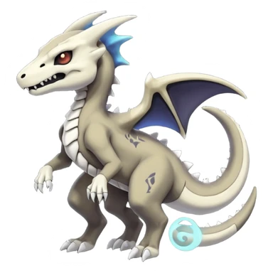 Nebulae Gothic Spooky Marowak-Salandit-Cubone-Duskull-Noibat-Fakémon-hybrid-creature (full body)  sticker