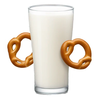 A glass of milk with a pretzel sticker