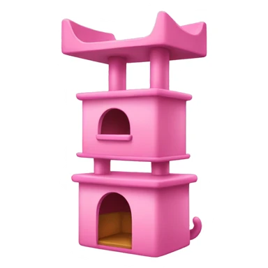 Pink cat tower furniture  sticker