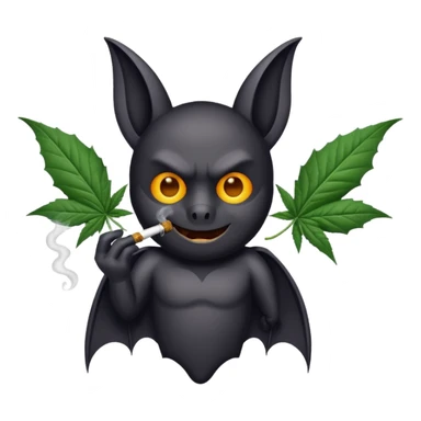 Bat smoking a marijuana joint sticker