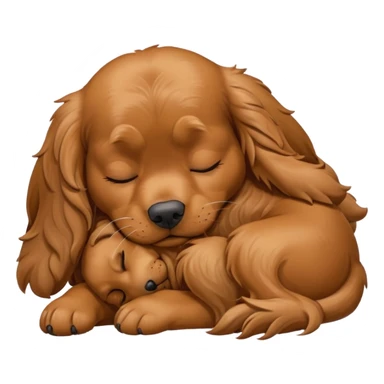 Cachorro Cocker spaniel marrom dormindo olhos fechados, tamanho 128x128pixels sticker