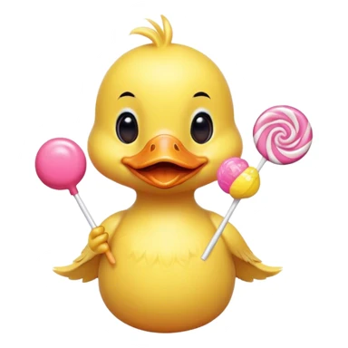 Baby duck with a lollipop sticker